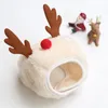 Chien Vêtements Pet Chapeau De Noël Elk Drool Towe Teddy Poméranie Père Noël Bavoir Chat Accessoires Rouge Flocon De Neige Père Cadeau