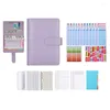 Grid Journal Loose Leaf Loose-Leaf Cash Budget Handbook With Ring Binder Colored Pen Stencils For Diary