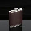 Home Drinkware Bruin PU Leer Hip Flask 5-9oz Draagbare roestvrijstalen wijnpot Outdoor Premium Wine Bottle LT309