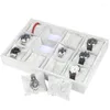 Jewelry Pouches Velvet/Linen 12 Grids Watch Bracelet Display Storage Tray Pillow Headdress Organizer