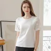 Women's T-Shirt TuangBiang Summer Lace Hollow Out Short Sleeve Cotton T-Shirts Jacquard Female Casual Clothing Classic O-Neck Eyelet Tops 230320