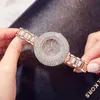 Bilek saatleri moda kuvars izle kadınlar elbise saatleri lüks gül altın kristal bayanlar saat kol saati montre femme reloj mujerwristywatches