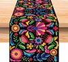 Linho colorido mesa de flores corredor caseiro decoração mesa de decoração pano de estilo mexicano bandeira de chá