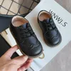 Sneakers High Quality Children Leather Shoes Boys Breathable Baby Toddler Flat Lace Up Leisure Sneaker C12214 230317