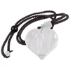 Подвесные ожерелья Tumbeelluwa Love Heart Ожерелье Рейки исцеление естественный кристаллический камень регулируемая нейлоновая веревка для пар мужчины женщины ювелирные изделия