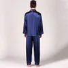 Vêtements de nuit pour hommes hommes été soie pyjama ensemble chemise pantalon maison robe vêtements de nuit vêtements de nuit 230320