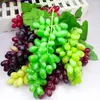 Decorative Flowers Artificial Grapes Decorate Lifelike Plastic Fruit Bunch Simulation Grape Leaf Fake Model Props Decoration