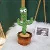 Objetos decorativos Figuras adoráveis ​​brinquedos falantes dancing cactus boneca fala conversa de som de som Repita o presente de educação infantil de Kawaii S da Kawaii 230320