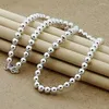 Chains 925 Sterling Silver 4MM/6MM/8MM/10MM Smooth Beads Ball Chain Necklace For Women Men Fashion Jewelry