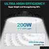 High Bay 100W 200W 300W Super Bright Warehouse LED UFO Lights Factory Shop Gym Light Lamp Industrial Drop Levering Lighting DHS5W