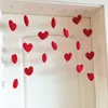 Cortina hilo en forma de corazón divisor de sala de estar cadena borla niñas partición dulce con cuentas cenefa de ventana