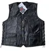 Gilet da uomo Biker Punk Button Giacca da motociclista senza maniche Pelle di montone nera per cappotto Four Seasons 230320