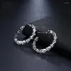 Hoop Earrings 2023 Luxury Trend Zircon Circle Round For Women Waterdrop Crystal Korean Fashion Party Jewelry Gifts