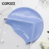 Swimming caps Copozz Men women elastic large size candy color swimming wear hat Adults Waterproof swimming hat silicone swimming caps badmuts 230320