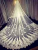 Bridal Veils Luxurious Lace Sequins Appliques Cathedral Tulle Formal Long Veil Soft Women Wedding Hair Head Accessories 4m