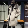 Men's Down 2023 Winter Coats Male Han Edition Thickening Heavy Hair Get White Duck Long Jacket Windproof Coat