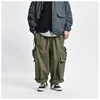 Men's Pants Multi Pocket Cargo Pants Mens Work Pants Safari Style Casual Wide Leg Pants Men Solid Color Baggy Trousers 230320