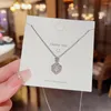 Pendentif colliers fleur tulipe plante agile chanceux Zircon amour coeur fête des mères collier femme fille mariage bénédiction bijoux