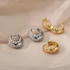Boucles d'oreilles créoles Vintage creux petit pour les femmes Goth couleur argent 2023 tendance Piercing bijoux cadeau de noël pendentif