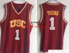 Stitched Vintage NCAA USC Trojans College Basketball Jerseys 4 Evan Mobley 24 Brian Scalabrine Nick 1 Young Demar 10 Derozan Jersey Red