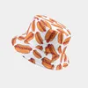 High Quality Hot Dog Pattern Fisherman Hat Double Sided Bucket Hat Outdoor Sun Protection Hat Sun Protection HCS229