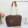 Moda tasarımcı yüksek kaliteli kadın çanta klasik kahverengi mektup baskı deri crossbody çanta kadınlar büyük kapasite normal el çantası omuz çantası cüzdan