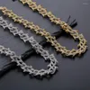 Cadenas CZirconia Bling Out Personalidad Espinas Cubano Curb Link Cadena Collares Para Hombres Hip Hop Moda Rapero Joyería Regalos GoldChains