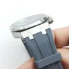 27mm grått gummiband 20mm tang spänne strap stålanslutningslänkar passar för AP 39 mm 41 mm Royal Oak Wristwatch Watch