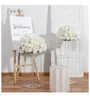 Big 50/40Cm White Rose Hydrangea Artificial Flower Ball Wedding Table Flower Centerpiece Deco Road Lead Floral Party Stage Props