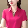 Damespolo's katoenen mode Casual polo shirt shortsleeveved rapel t -shirt zomer losse crop top top high quanlity blouse dames 230317