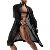Męskie szaty europejskie i amerykańskie męskie kolorowe kardigan długoterminowy Seksowna nocna robowa piżama mens szatę 230320