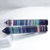 天然蛍石クリスタルカラフルな縞模様の蛍石4-7cmクォーツクリスタルストーンポイントヒーリング六角形の杖処理