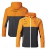 2023 Nouvelle veste softshell de l'équipe F1 Formule 1 Pilote Sweat à capuche jaune Automne et hiver Racing Veste coupe-vent Manteau à capuche