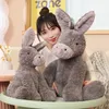 Bonitos juguetes de 23/40/60CM, bonitos muñecos de peluche de burro gris, animales de peluche suaves para bebés, regalos de decoración para habitación de cumpleaños infantiles