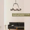 Lampes suspendues American Restore Ancient Ways Tie Yi Bougie Lampe Pays Noir Archaize Europe Type Droplight Salon Chambre Enseigne