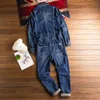 Jeans masculinos Primavera e jeans de outono Jumins de manga longa Macão de lapela de macacão azul Hip Hop Calças de moda Fashion Troushers 230320