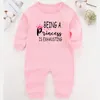 Rompers De prins is aangekomen winter babyjongen kleren geboren romper katoenen babymeisje pography outfits lange mouwen baby's kostuum 230320