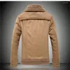 Chaquetas de hombre invierno otoño chaqueta abrigos Fuax cuero piel 2023 Casual cuello vuelto gabardina botón cortavientos M-4XL hombres