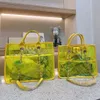 Fashion Designer Jelly Bags Classic Flower Beach Tote Bag TOP Luxury Large Capacity High Bag Celebrity Party Transparent Package Beige hot Versatile Fashion Bag