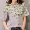 Women's T Shirts 2023 Floral Pattern 3D Printing Art Women T-shirt Summer Casual Fashion Short-sleeved Loose Clothing