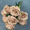 Fiori decorativi 9 head rosa flores artificiales mazzo di oggetti pografia per bouquet decorazione per accessori da tavolo da pranzo per matrimoni