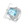 Cluster Rings Wuiha 925 Sterling Silver 10 14mm Emerald/Aquamarine Sapphire Facetterad ädelstenring för kvinnors jubileumsgåva smycken