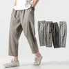 Pantalon masculin de style chinois harajuku hommes surdimensionnet pantalon de jambe large masculine hop hop hop pantalon de longueur de cheville