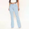 Women's Jeans Jean extensible femme Vintage mode taille haute Flare jean femmes mince épissé cloche bas Streetwear lavage Denim pantalon 230317