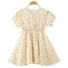 Mädchen Kleider 2023 Sommer Baby Mädchen Kleid Kleidung Rosa Bohemian Floral Off Schulter Lange Strand Pflaume Blüte 3 4 5 6 7 8 9 10 12 Jahre