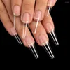 Falska naglar 100/500 st/väska Artificial Press på falska nagelpetsar Halv Cover Professional Clear Fingernail Accessories Tool