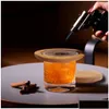 Strumenti da bar Kit per fumatori di cocktail Whisky Cappa in legno affumicato in legno per bevande Accessori da cucina Consegna a domicilio Giardino da pranzo Bicchieri Dh96L