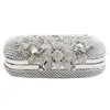 Evening Bags Unique Clasp Silver Diamante Crystal Diamond bag Clutch Purse Party Bridal Prom 230317