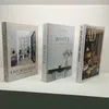 Decorative Objects Figurines 3pcsSet Fashion Fake Books Decoration Luxury Book Designer Living Room Simulation Home Decor Gifts 230320