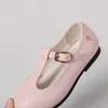 Sneakers Frühling Kinder Prinzessin Schuhe Kinder t Bar Mädchen Mode Mode -Kleinkind Ballett Flats Süße Leder Mary Jane 230317